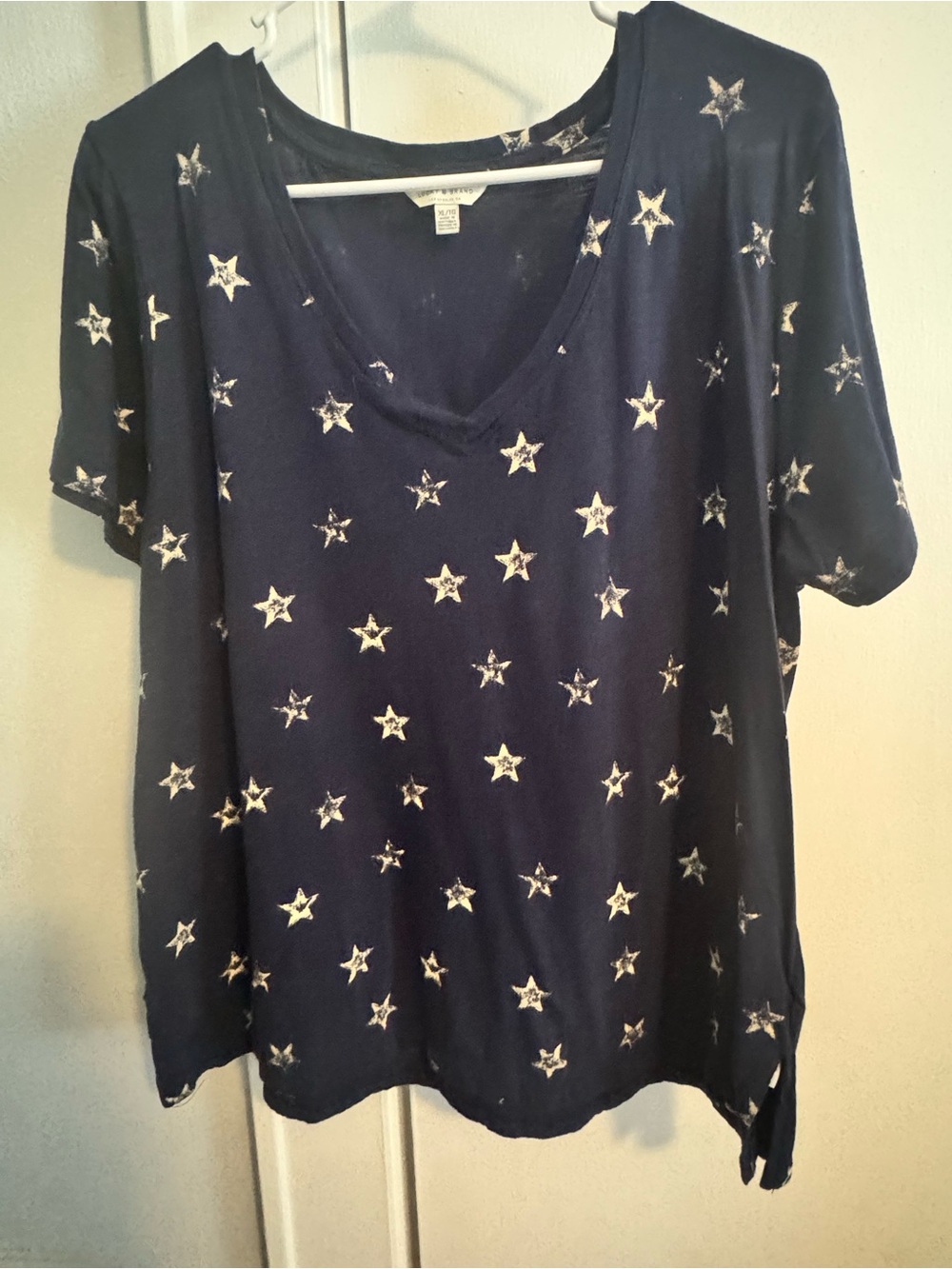 Lucky Brand Navy Star V-Neck Tee